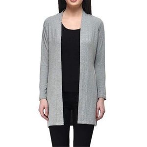 Eileen Fisher Long Line Wool Blend Open Cardigan Size M.